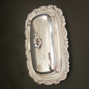 Oneida Silver 3 Piece Butter Dish